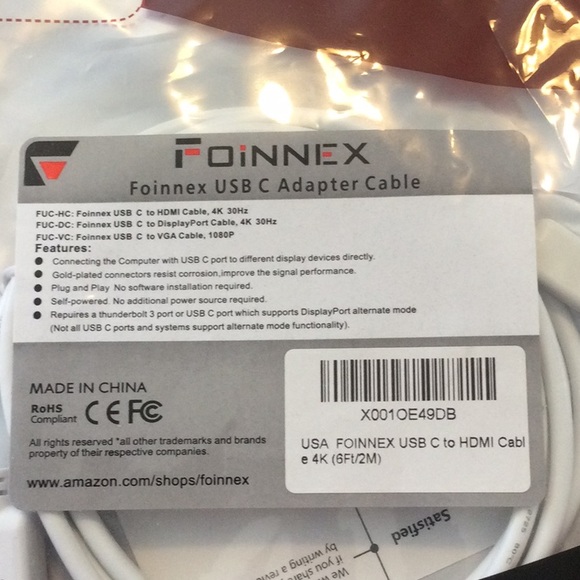 Foinnex USB C Adapter Cable - Picture 2 of 4